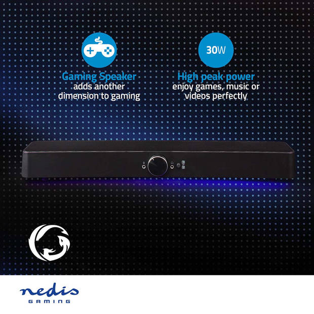 Nedis Gaming Speaker - GSPRSB21020BK - Zwart