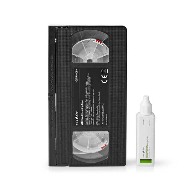 Nedis VHS-Reinigingscassette - CLTP100BK - Zwart