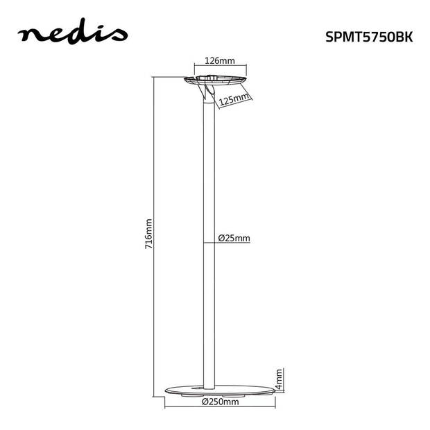 Nedis Speakerbeugel - SPMT5750BK - Zwart