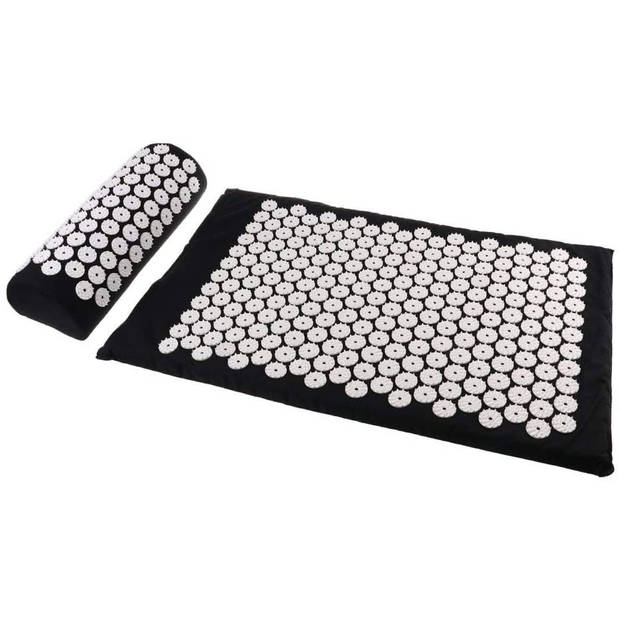 Parcura acupressuur mat met kussen 67x40 cm - Spijkermat acupunctuur 8500 drukpunten incl. tas