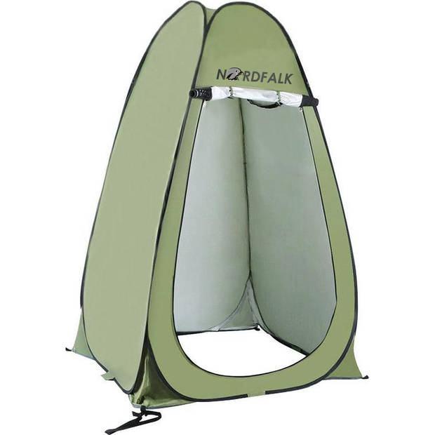 NordFalk douchetent pop-up 190 cm - omkleedtent / toilettent pop up 120x120x190 incl. tentharingen en draagtas - groen