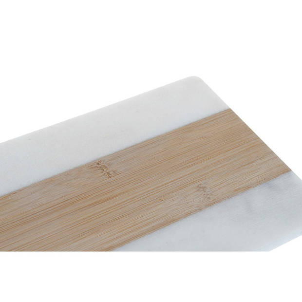 Snijplank DKD Home Decor Wit Natuurlijk Bamboe Marmer Plastic Rechthoekig 38 x 18 x 1 cm