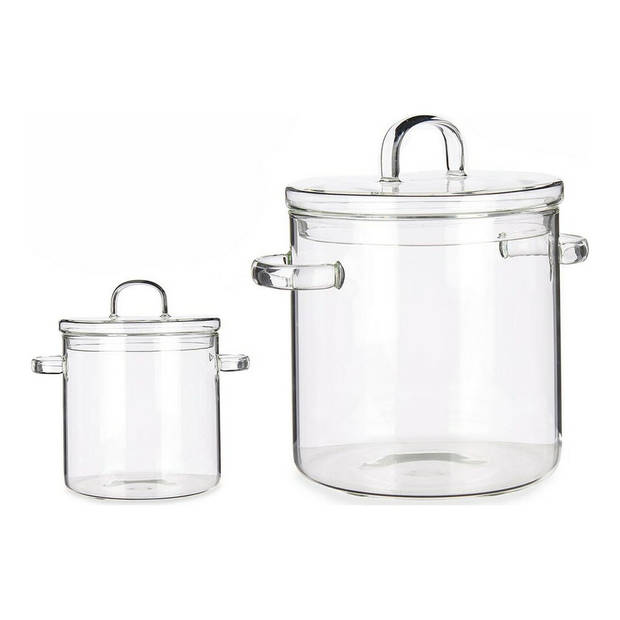 Casserolepan met deksel Borosilicaatglas Transparant (15,3 x 19,5 x 21 cm)