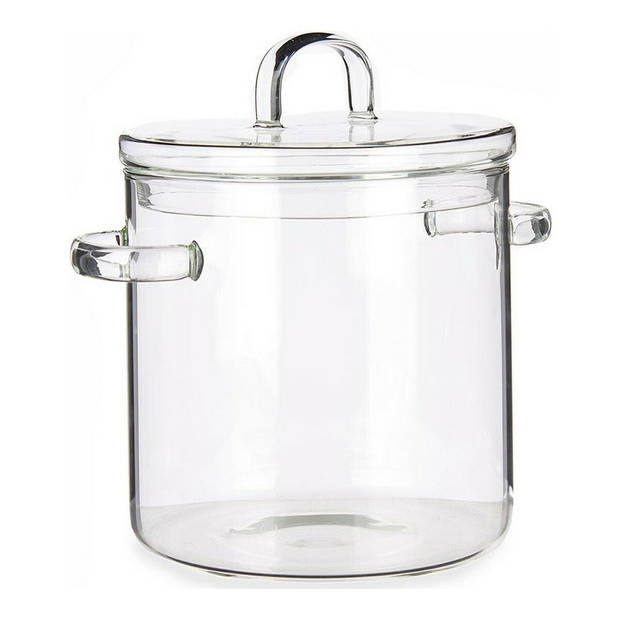 Casserolepan met deksel Borosilicaatglas Transparant (15,3 x 19,5 x 21 cm)