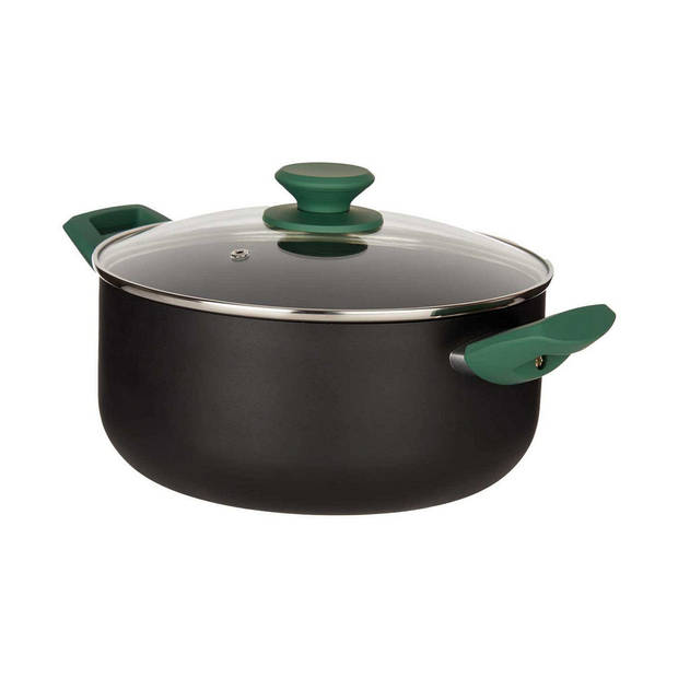 Kookpot Zwart Groen Ø 24 cm Aluminium (4,5 L)