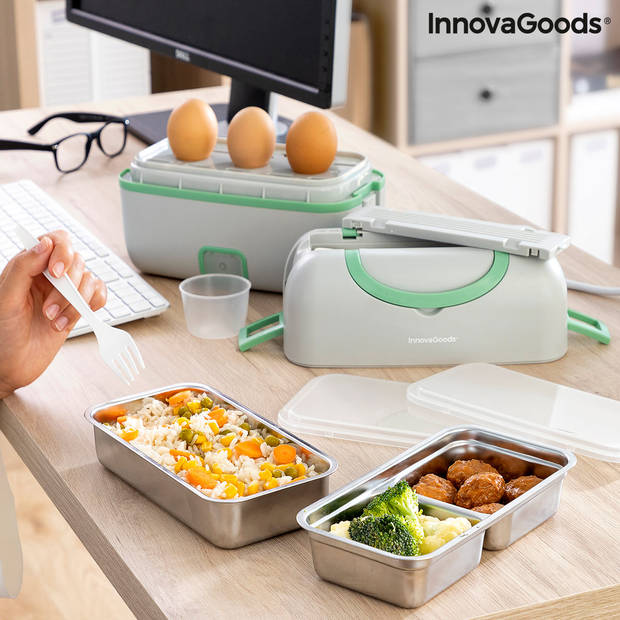 3-in-1 elektrische steamer lunchtrommel met recepten Beneam InnovaGoods