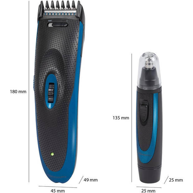 ProfiCare PC-HSM/R 3052 NE -Tondeuse/Baardtrimmer - Oor- en neushaartrimmer - Zwart, Blauw