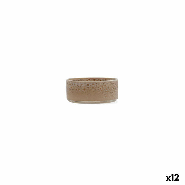 Kom Ariane Porous Keramisch Beige 12 cm (12 Stuks)