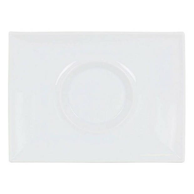 Eetbord Inde Gourmet Porselein Wit 29,5 x 22 x 3 cm