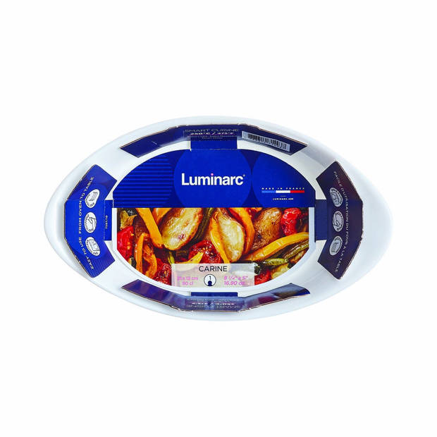 Serveerschaal Luminarc Smart Cuisine Ovalen Wit Glas 21 x 13 cm (6 Stuks)