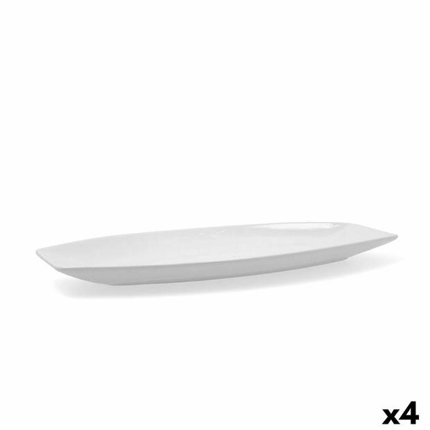 Serveerschaal Quid Gastro Keramisch Wit (40 x 17,5 x 3,5 cm) (Pack 4x)