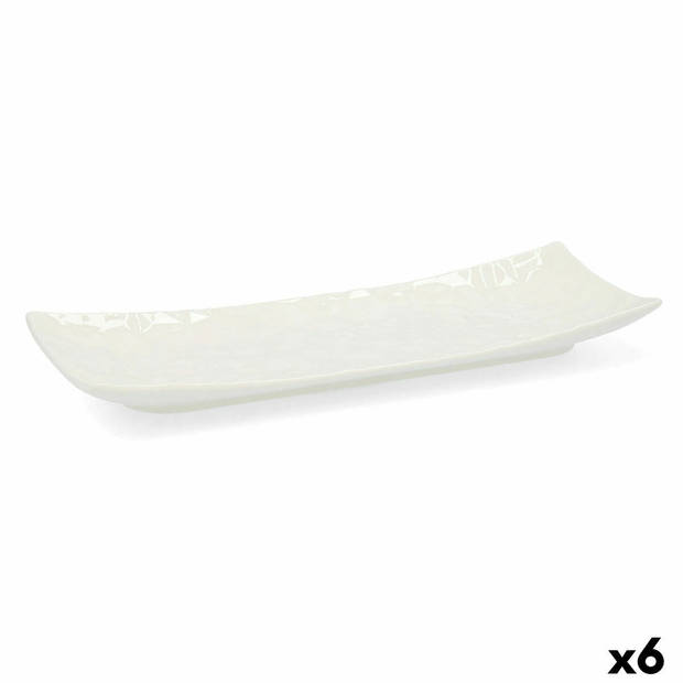 Snackdienblad Quid Select Keramisch Wit (20,5 x 7,5 cm) (Pack 6x)