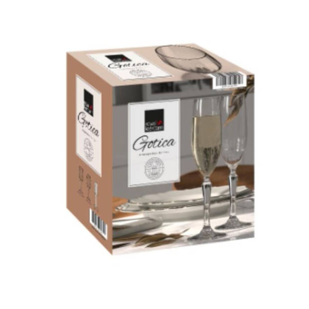 Set van bekers Royal Leerdam Gotica 210 ml champagne Ø 4,8 x 22,5 cm 6 Stuks