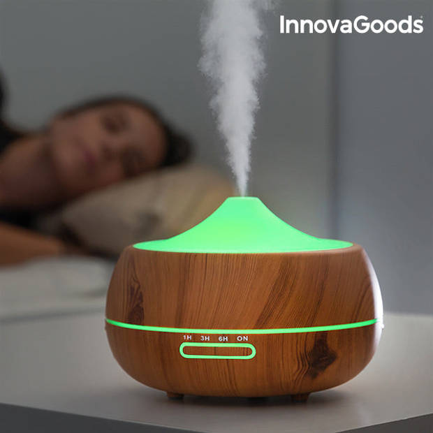 Aromaverstuiver bevochtiger met meerkleurige LED Wooden-Effect InnovaGoods