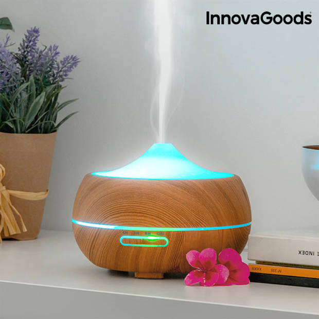 Aromaverstuiver bevochtiger met meerkleurige LED Wooden-Effect InnovaGoods