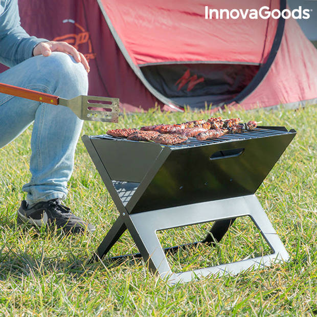 Opvouwbare draagbare barbecue voor gebruik met houtskool FoldyQ InnovaGoods