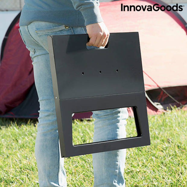 Opvouwbare draagbare barbecue voor gebruik met houtskool FoldyQ InnovaGoods