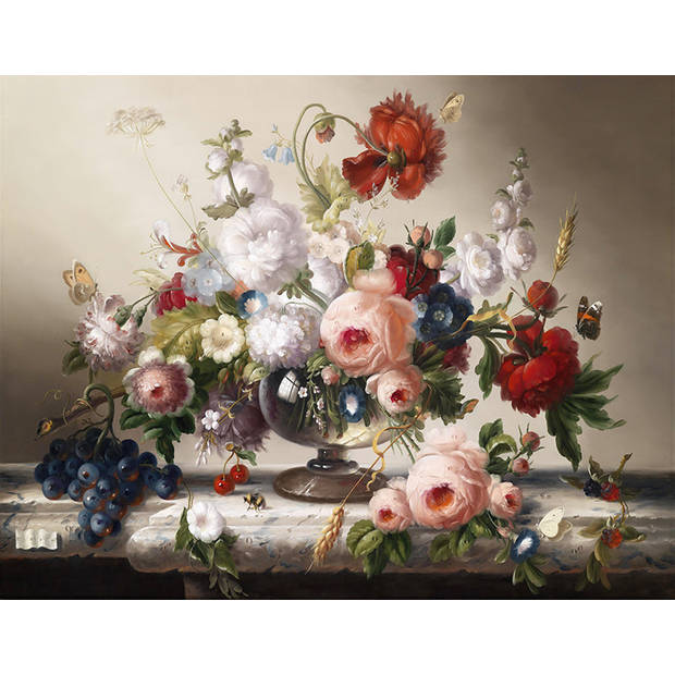 Inductiebeschermer - Vaas met Bloemen - 80.2x52.2 cm