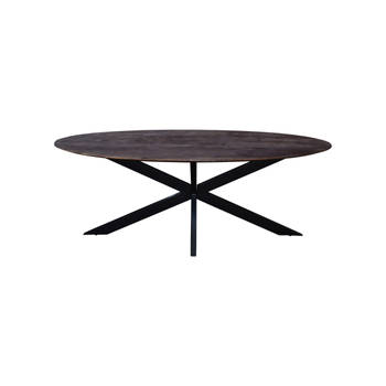 Giga Meubel - Eettafel Ovaal - Bruin - 160cm - X-poot