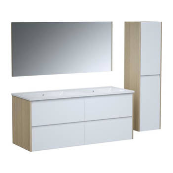 Skara Set of Bathroom 120, Vanity+Basin+Mirror & Column & Column