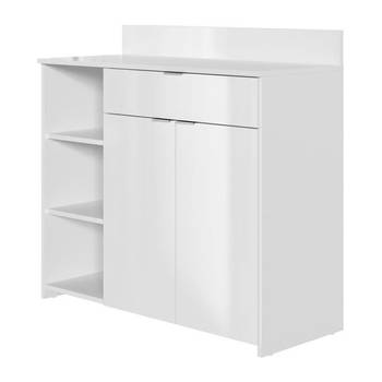 Keukenbuffet - 2 deuren + 1 lade - witte melamine - l 100 x d 42 x h 95 cm