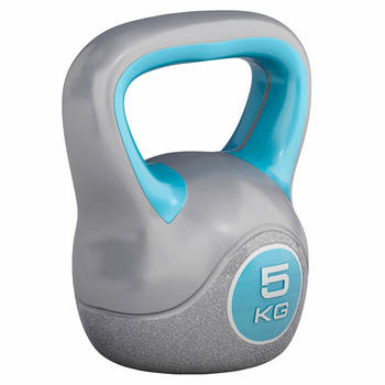 Gorilla Sports Kettlebell Trendy - Kunststof - 5 kg - Grijs - Blauw