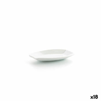 Snackdienblad Ariane Alaska 9,6 x 5,9 cm Mini Ovalen Keramisch Wit (10 x 7,4 x 1,5 cm) (18 Stuks)