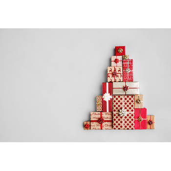 Inductiebeschermer - Kerstcadeau Boom - 85x55 cm