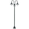 vidaXL Paalverlichting tuin E27 220 cm aluminium donkergroen 2-delig