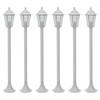 vidaXL Paalverlichting voor tuin E27 110 cm aluminium wit 6 st