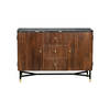 Giga Meubel - Dressoir Bruin Mangohout - Zwart Marmer - 120cm - Japandi