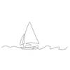 Inductiebeschermer - Sailboat Art - 95x50 cm