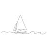 Inductiebeschermer - Sailboat Art - 85x55 cm