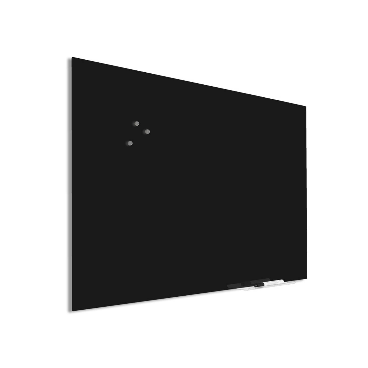 IVOL Glassboard Zwart 60 x 90 cm - Magneetbord - Beschrijfbaar - Magnetisch prikbord