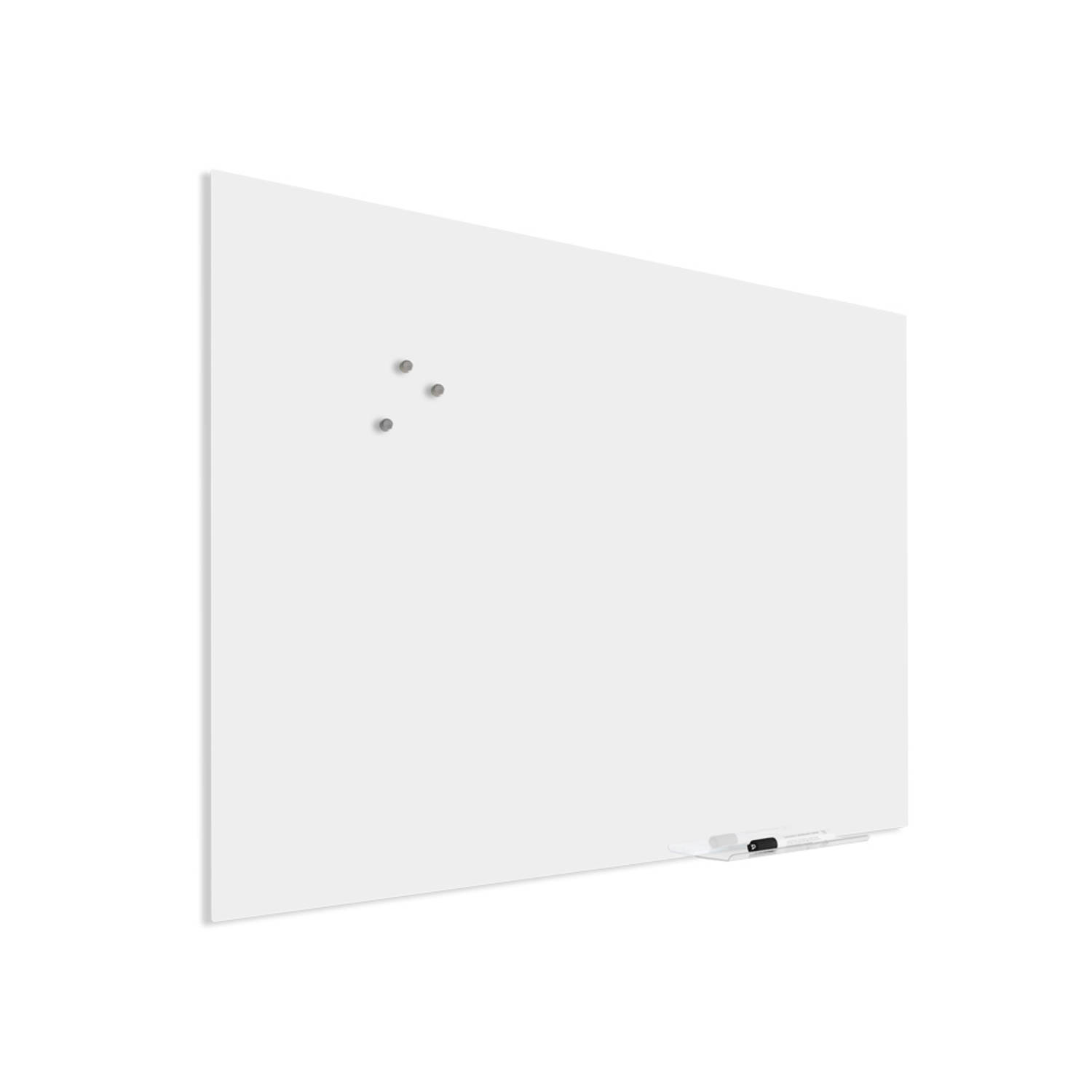 IVOL Glassboard Wit 60 x 90 cm - Magneetbord - Beschrijfbaar - Magnetisch prikbord