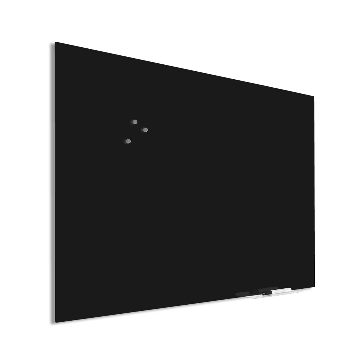 IVOL Glassboard Zwart 90 x 120 cm - Magneetbord - Beschrijfbaar - Magnetisch prikbord