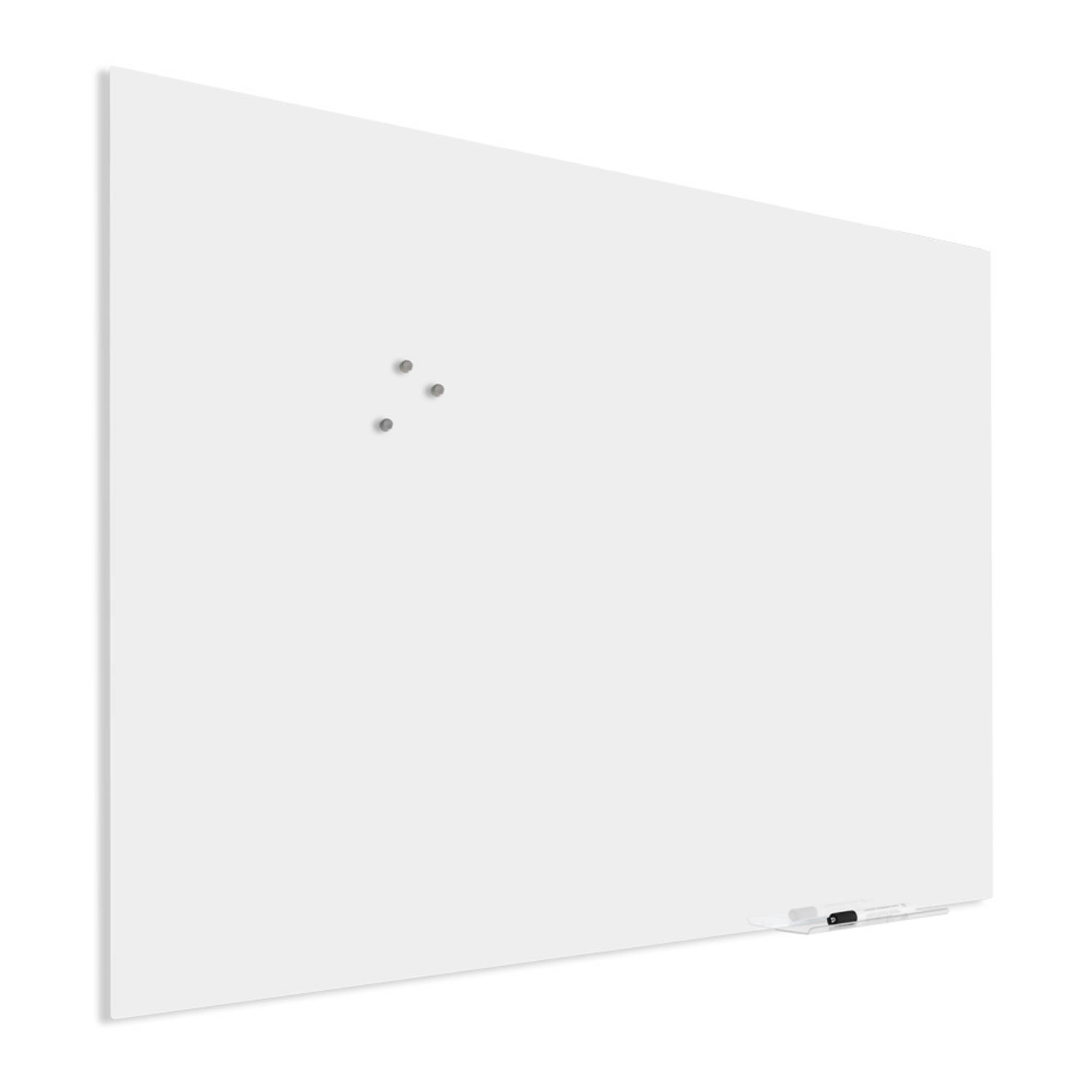 IVOL Glassboard Wit 100 x 150 cm - Magneetbord - Beschrijfbaar - Magnetisch prikbord
