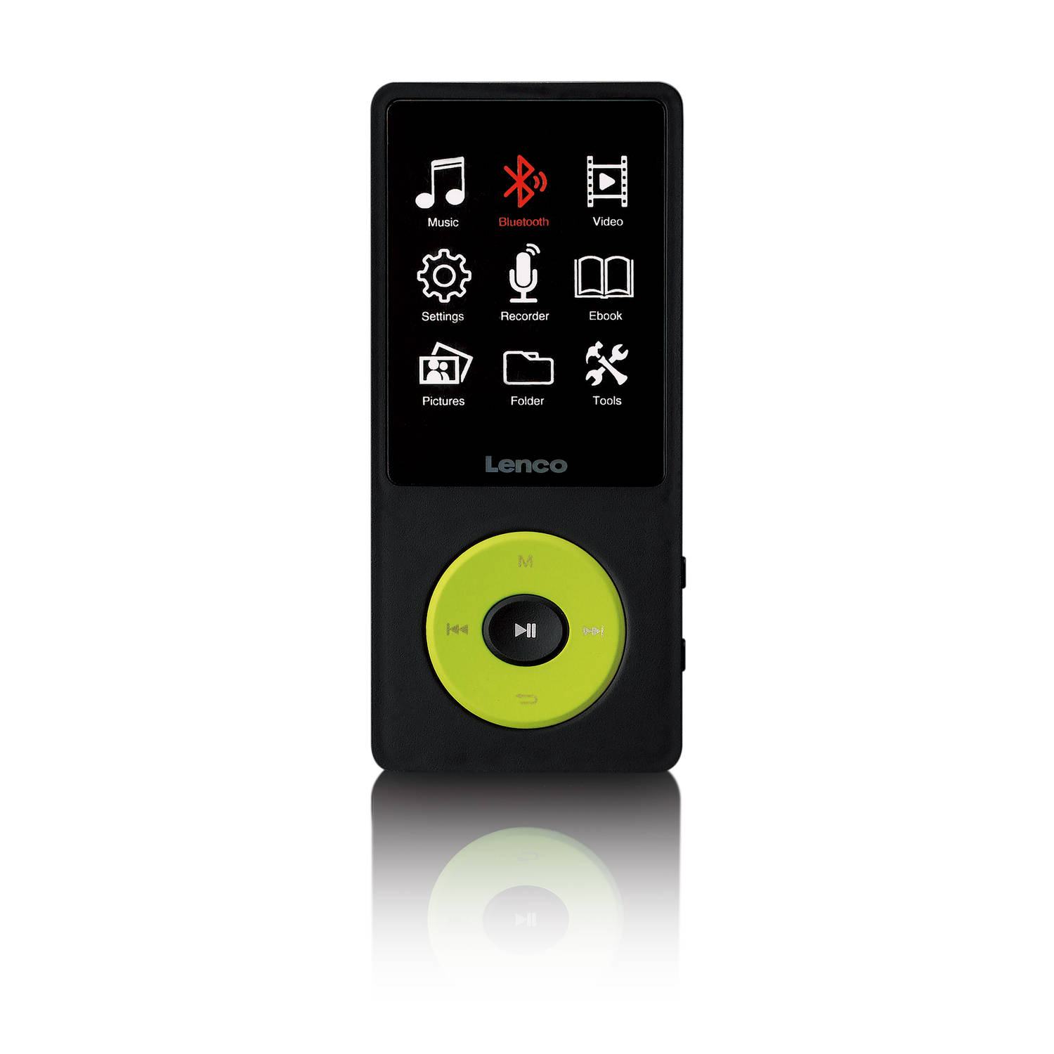 MP3-MP4 speler met Bluetooth® en 8GB intern geheugen Lenco Zwart-Lime groen