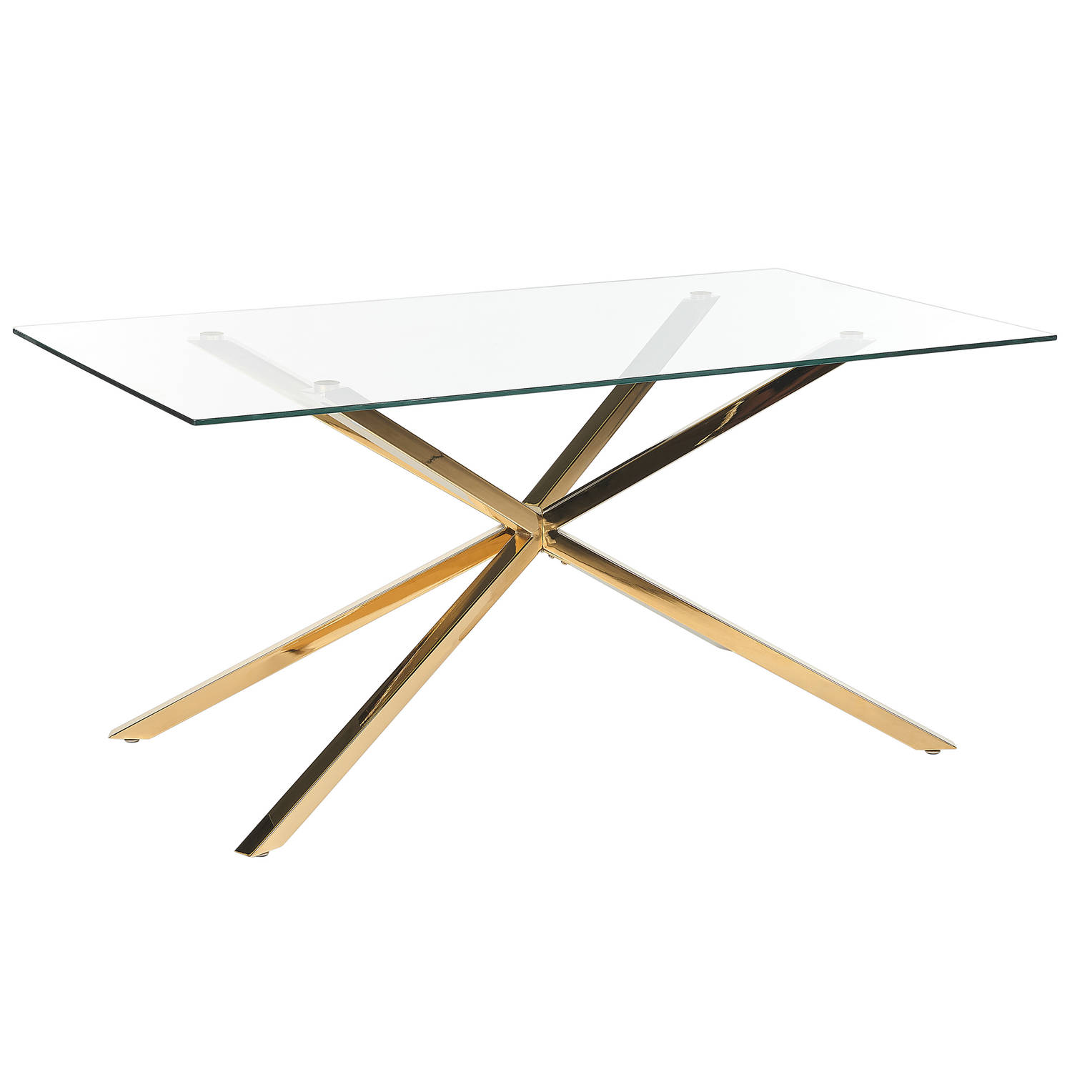 CORA - Eettafel - Goud - 160 x 90 cm - Glas