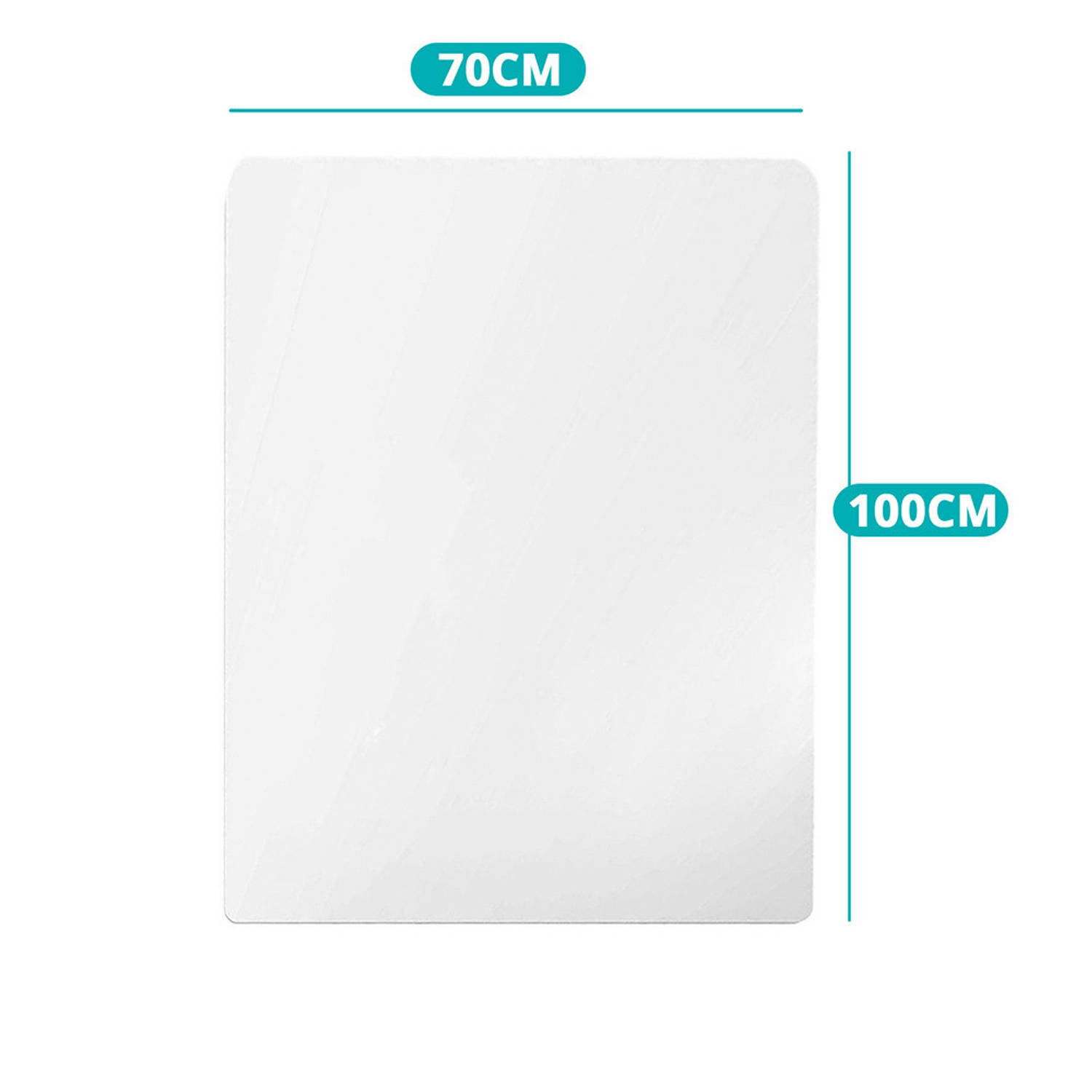 ForDig Plastic Vloerbeschermer Vloer beschermende mat Vloermat Bureaustoel mat Transparant 100 x 70 