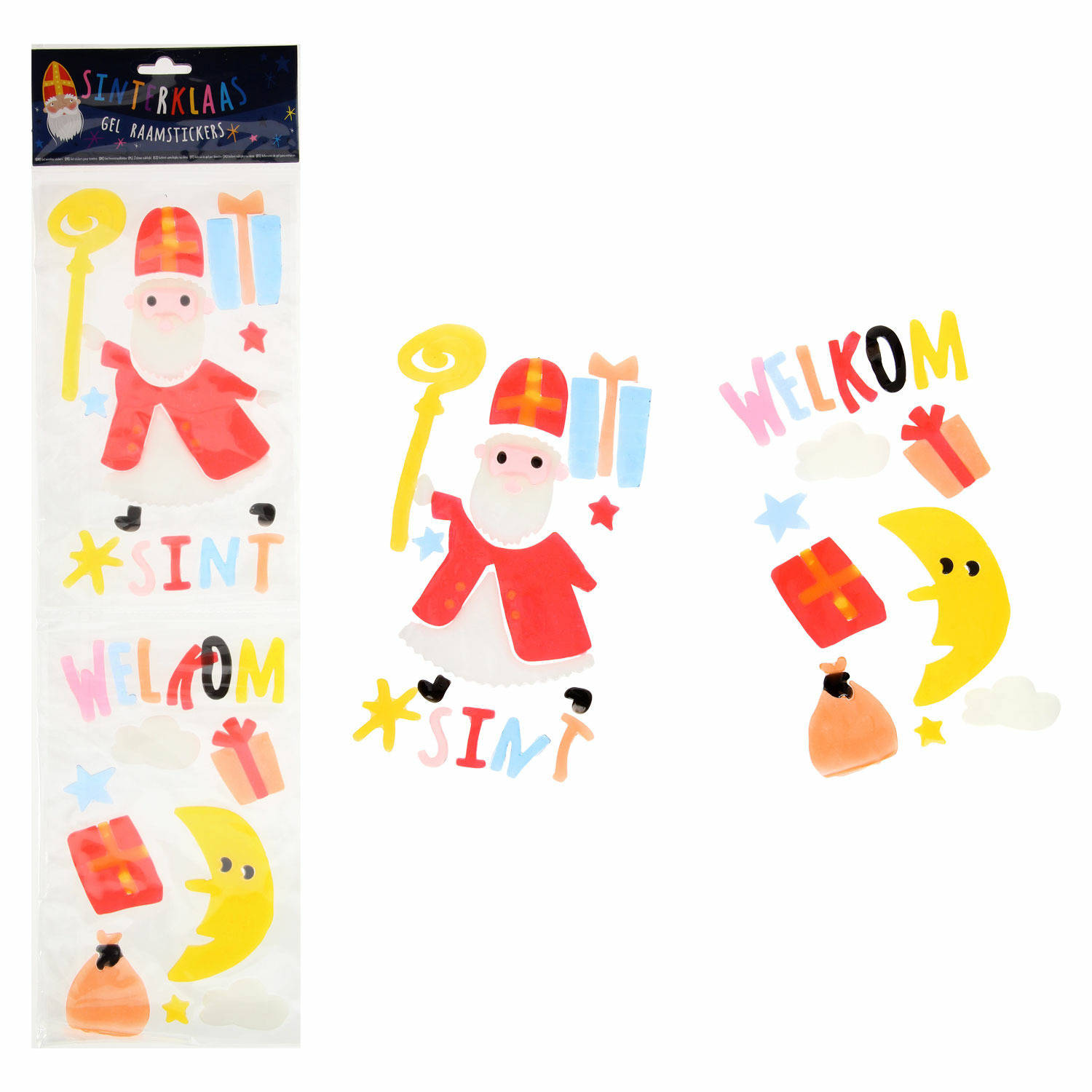Sinterklaas raamstickers - 4 verschillende ontwerpen - voor kinderen - Raamstickers