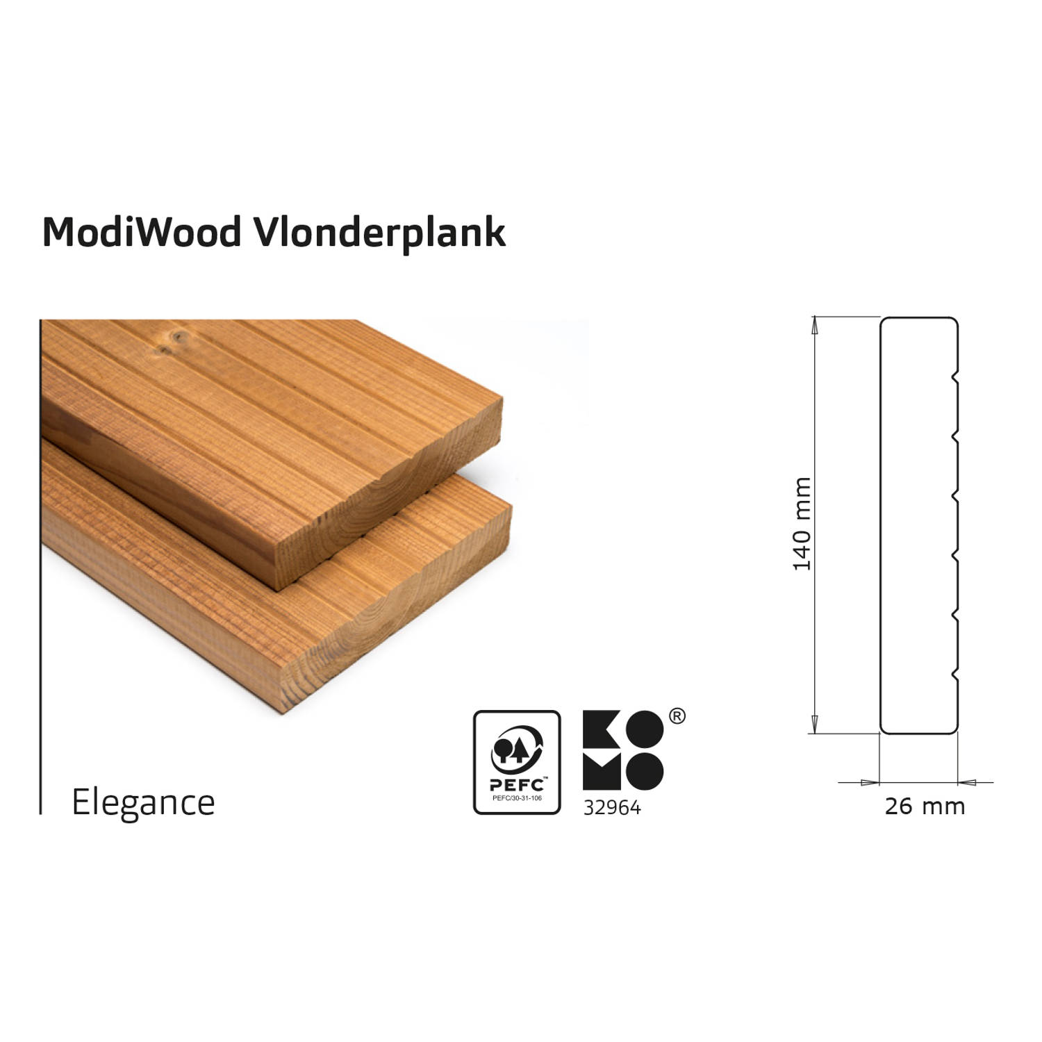 Intergard Vlonderplanken voor vlonder thermisch gemodificeerd Elegance 420cm