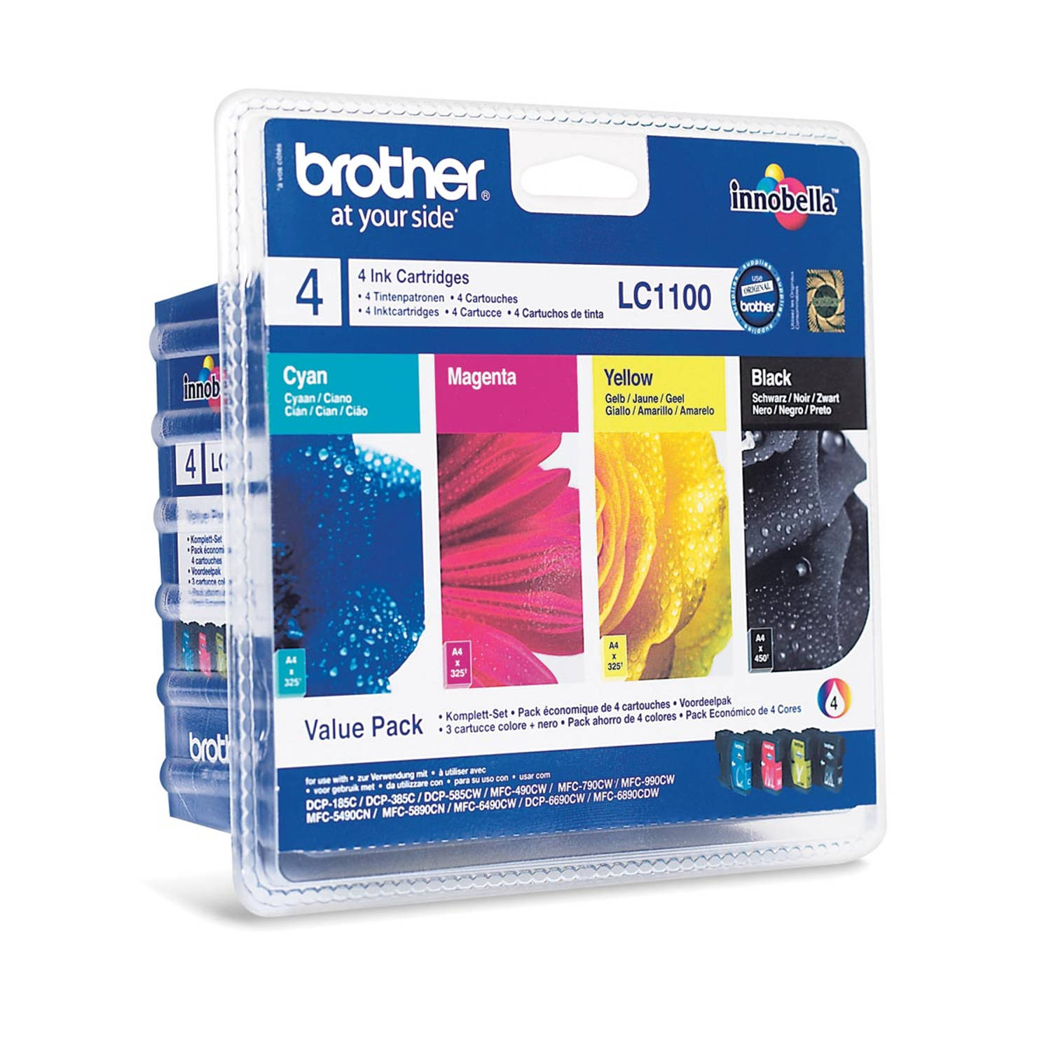 Brother inktcartridge, 325 pagina&apos;s, OEM LC-1100VALBP, 4 kleuren 4 stuks