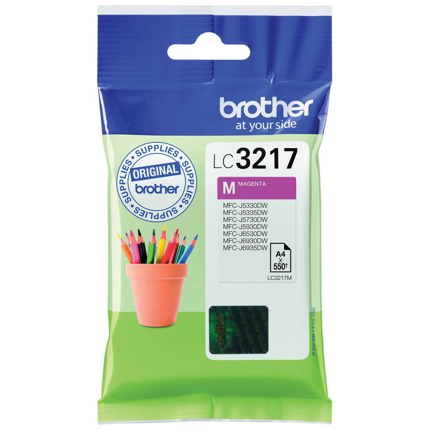 Brother inktcartridge, 550 pagina's, OEM LC-3217M, magenta 5 stuks