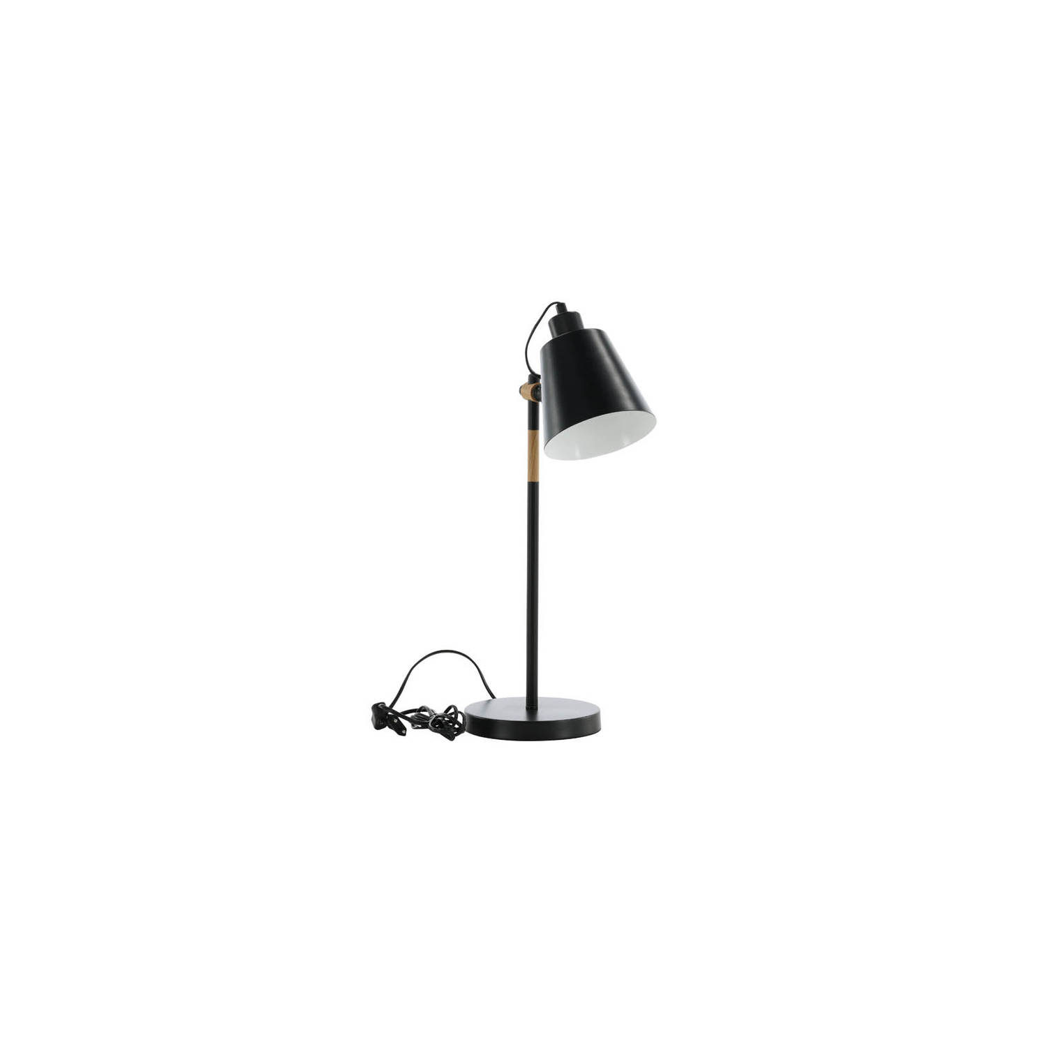 Hioshop Skott verlichting tafellamp 31x18x58cm staal zwart, hout.