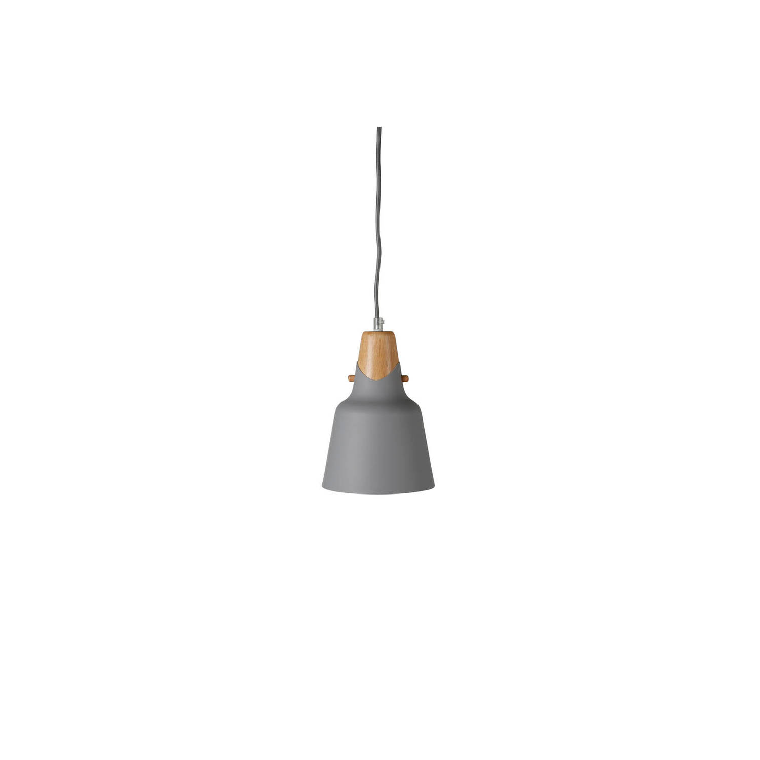 Hioshop Rigel verlichting hanglamp Ã16cm aluminum grijs, hout.