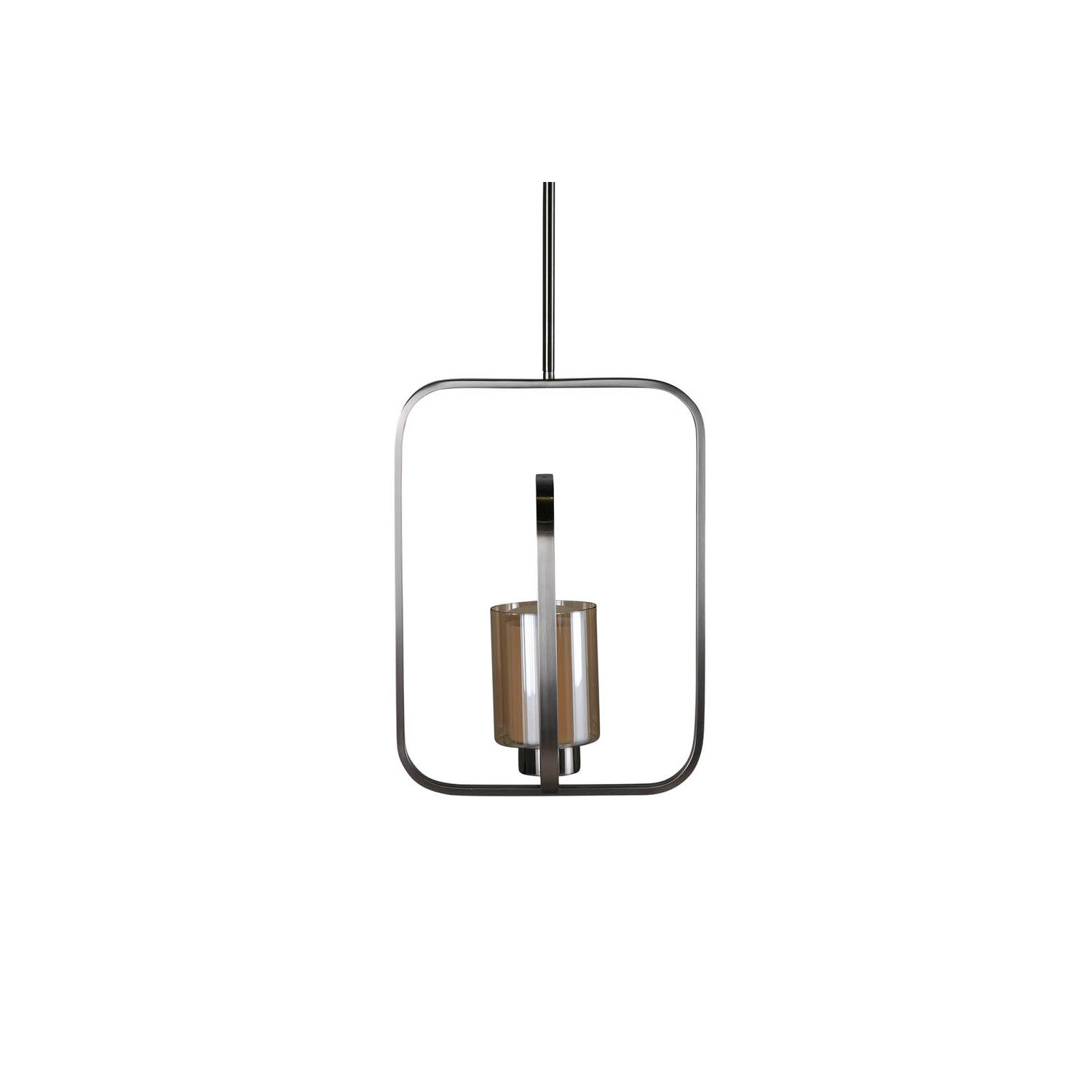 Hioshop Aludra verlichting hanglamp 34x12x46cm glas, staal