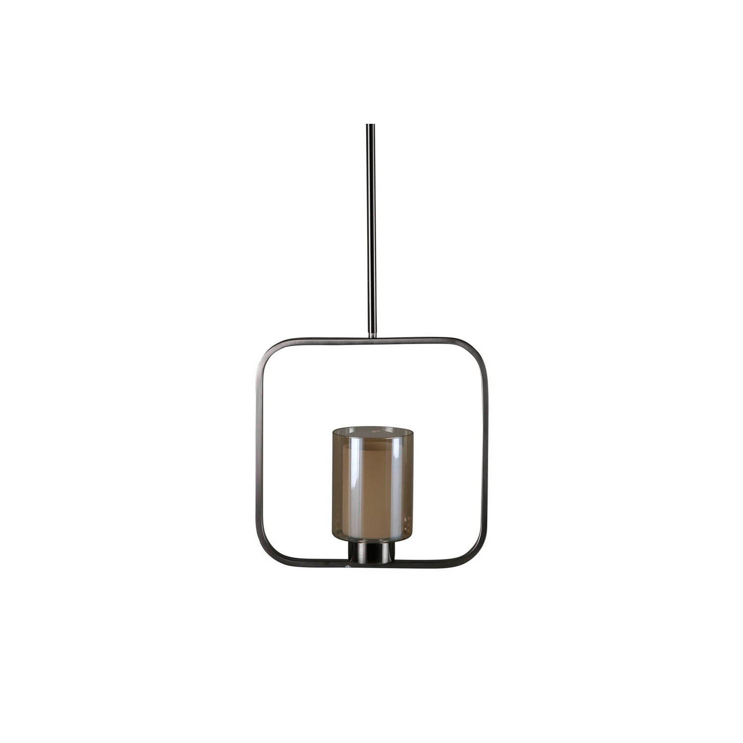Hioshop Aludra verlichting hanglamp 34x12x34cm glas, staal