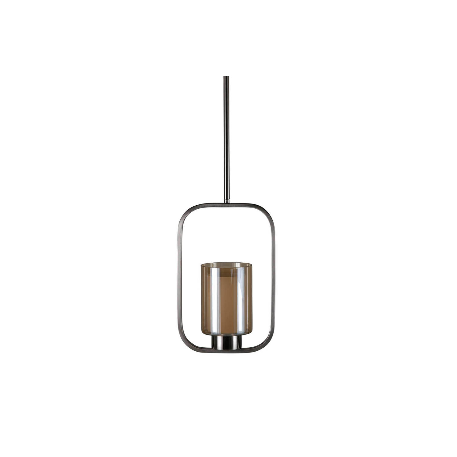 Hioshop Aludra verlichting hanglamp 22x12x34cm glas, staal