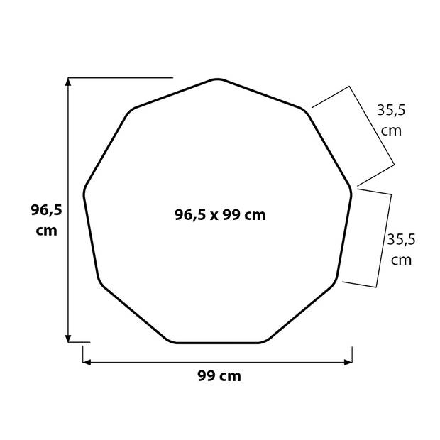 Vloerbeschermer - 9-hoekig - Harde vloer - 96x99 cm - Transparant
